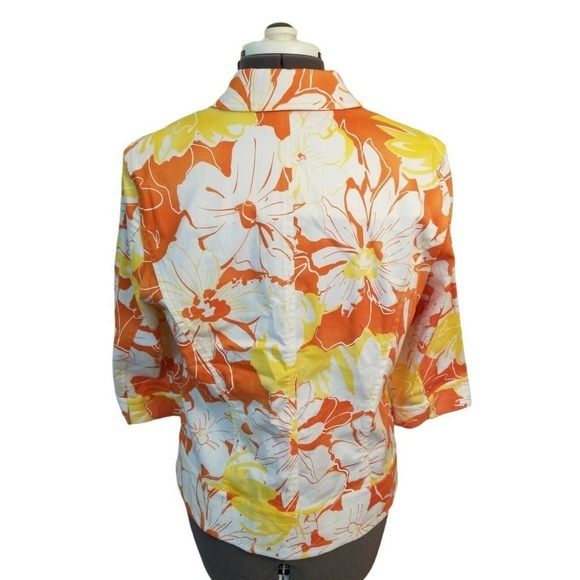 Coldwater Creek Poppy Floral Print Coat Jacket Size Medium Multicolor - Picture 8 of 8